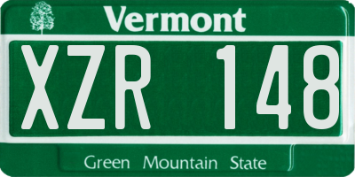VT license plate XZR148