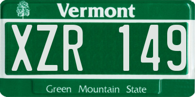 VT license plate XZR149