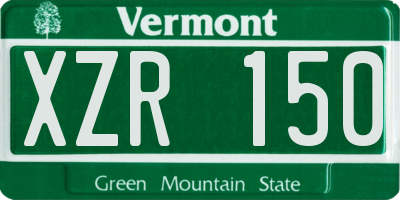 VT license plate XZR150