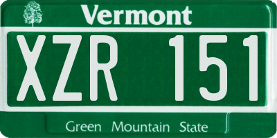VT license plate XZR151