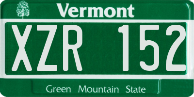 VT license plate XZR152