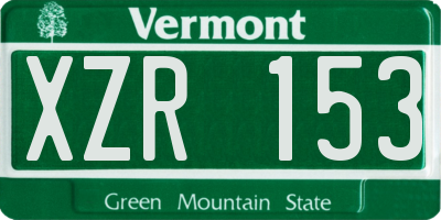 VT license plate XZR153