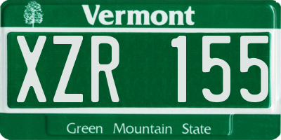 VT license plate XZR155