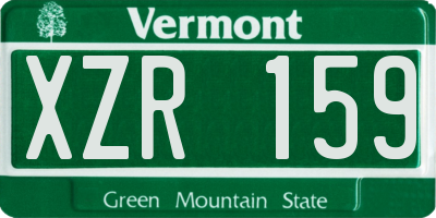 VT license plate XZR159