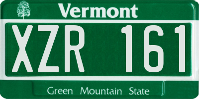 VT license plate XZR161