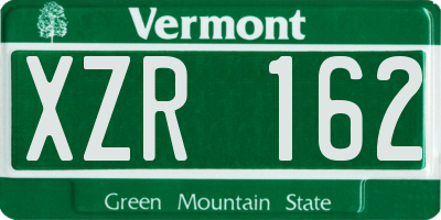 VT license plate XZR162
