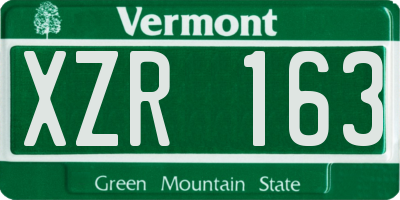 VT license plate XZR163