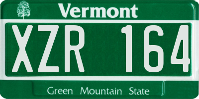 VT license plate XZR164