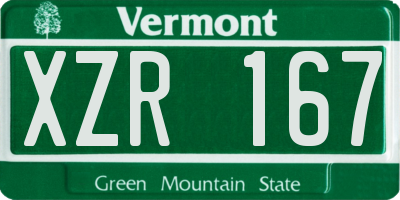 VT license plate XZR167