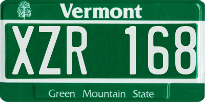 VT license plate XZR168