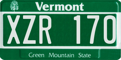 VT license plate XZR170