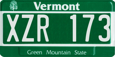 VT license plate XZR173