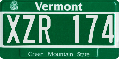 VT license plate XZR174