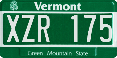 VT license plate XZR175