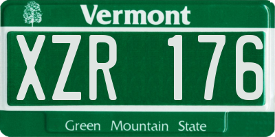 VT license plate XZR176