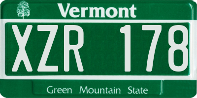 VT license plate XZR178