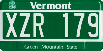 VT license plate XZR179