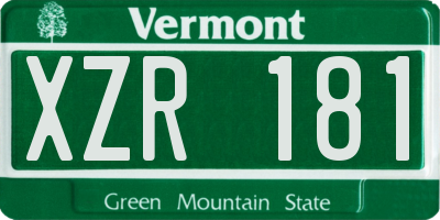 VT license plate XZR181