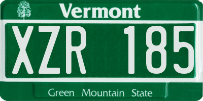 VT license plate XZR185