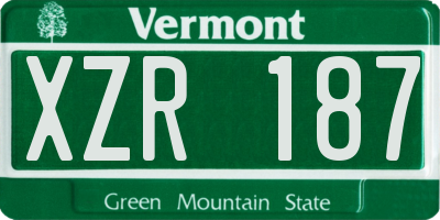 VT license plate XZR187