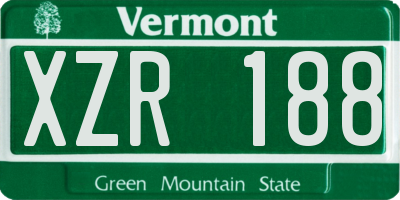 VT license plate XZR188