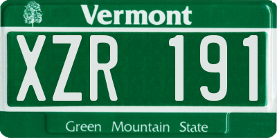VT license plate XZR191
