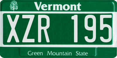 VT license plate XZR195