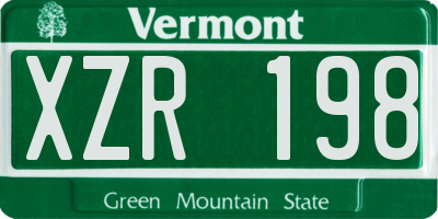 VT license plate XZR198