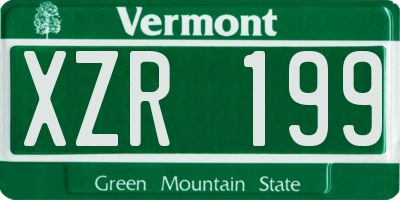 VT license plate XZR199