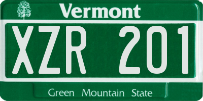 VT license plate XZR201