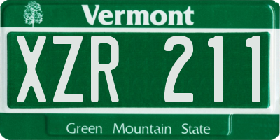 VT license plate XZR211