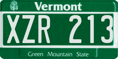 VT license plate XZR213