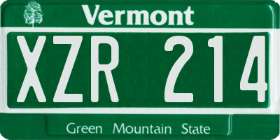 VT license plate XZR214