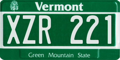VT license plate XZR221