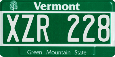 VT license plate XZR228
