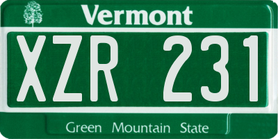 VT license plate XZR231