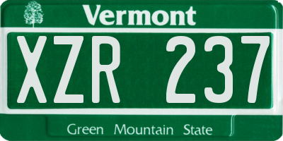 VT license plate XZR237