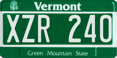 VT license plate XZR240