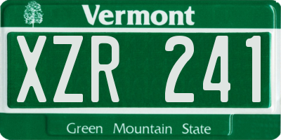 VT license plate XZR241