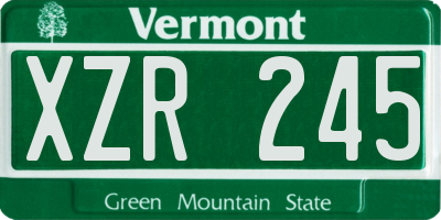 VT license plate XZR245