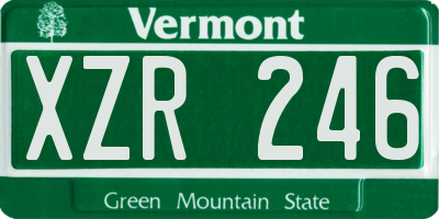 VT license plate XZR246