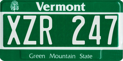 VT license plate XZR247