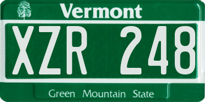VT license plate XZR248
