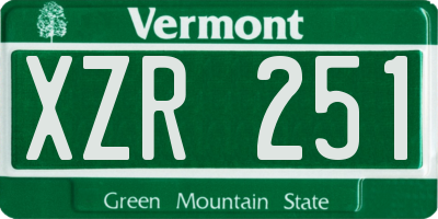 VT license plate XZR251