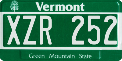 VT license plate XZR252