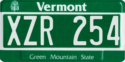 VT license plate XZR254