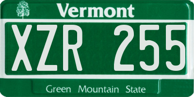 VT license plate XZR255