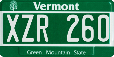 VT license plate XZR260