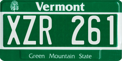 VT license plate XZR261