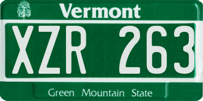 VT license plate XZR263